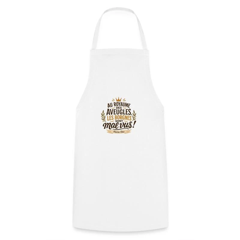 Au royaume des aveugles sur Tablier de cuisine · blanc