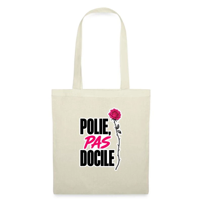 Polie, pas docile sur Sac en tissu · nature