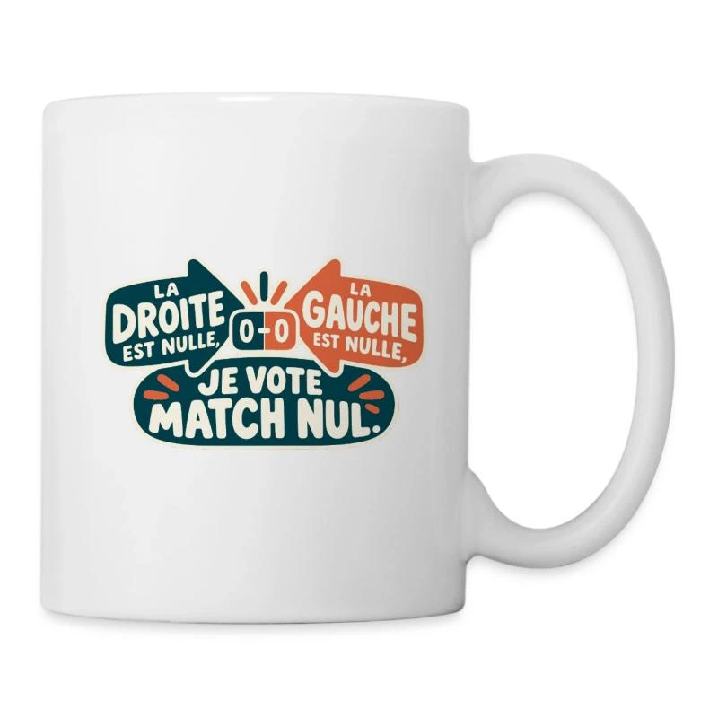 Je vote match nul sur Mug blanc · blanc