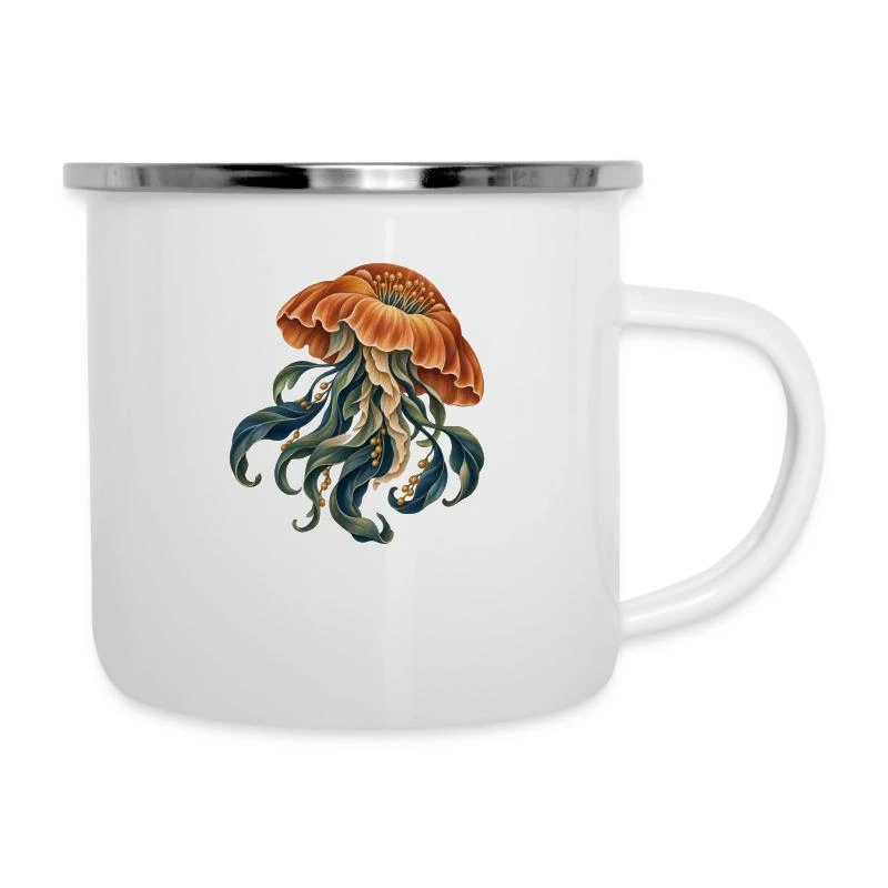 Méduse botanique sur Tasse émaillée · blanc