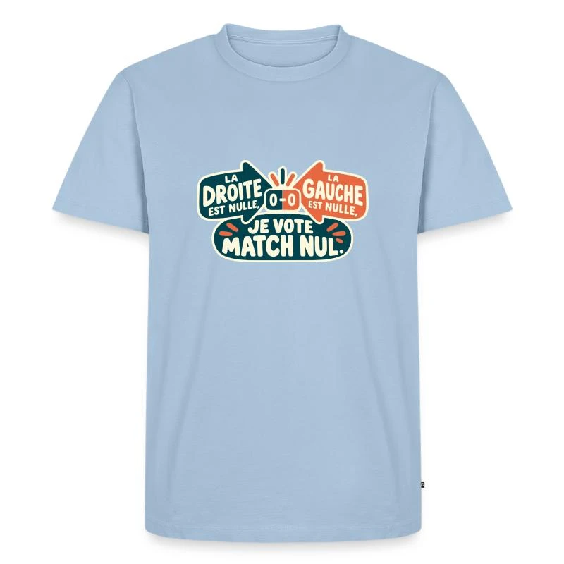 Je vote match nul sur T-shirt Premium bio Homme · bleu clair