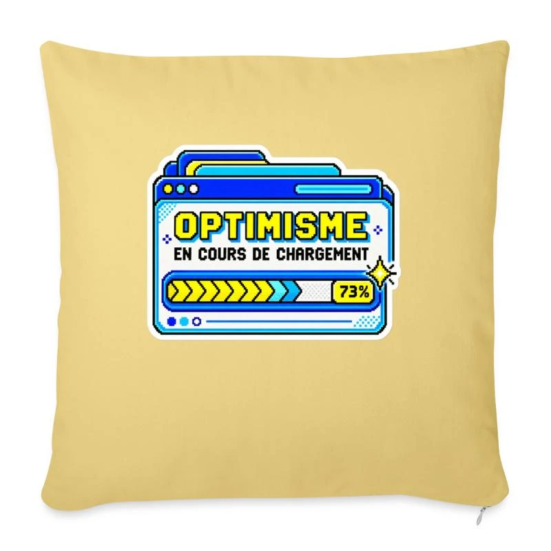 Optimisme en cours de chargement sur Housse de coussin décorative 45 x 45 cm · jaune délavé