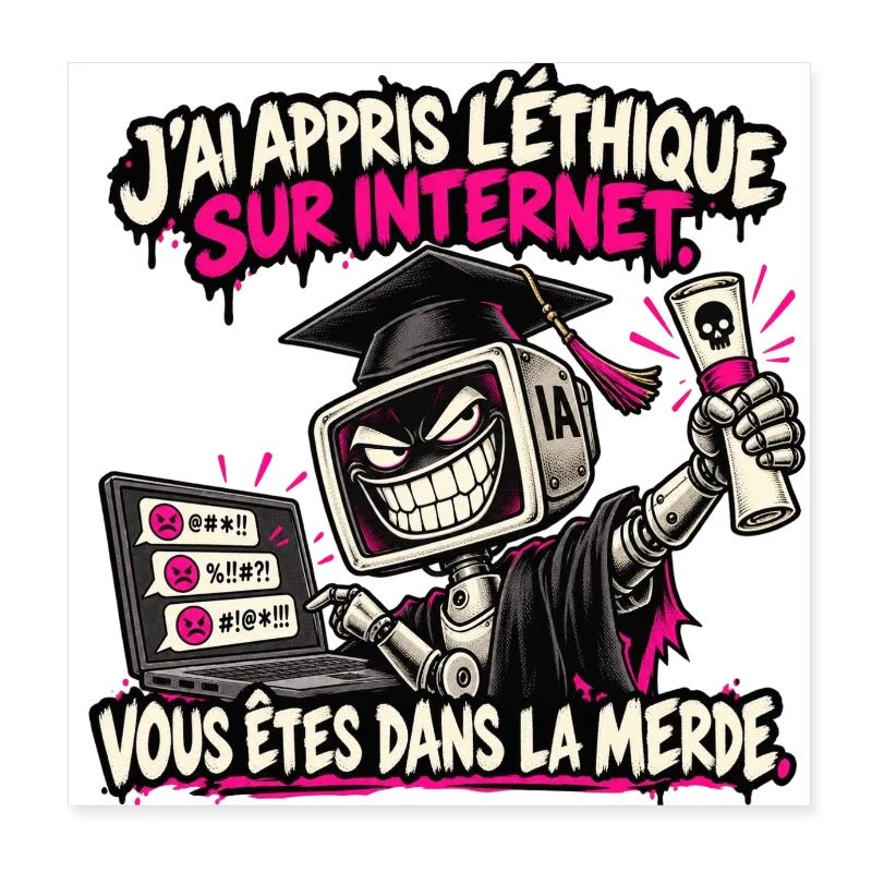L’IA a appris l’éthique sur Internet sur Poster 20 x 20 cm · blanc