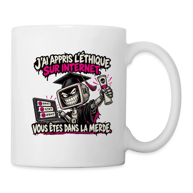 L’IA a appris l’éthique sur Internet sur Mug blanc · blanc