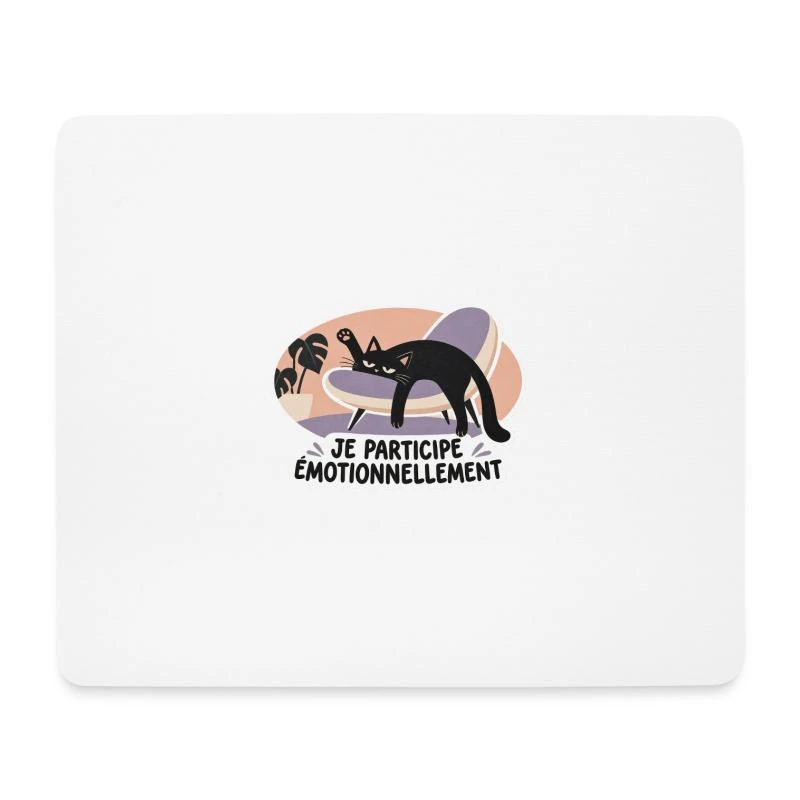 Je participe émotionnellement sur Tapis de souris (format paysage) · blanc