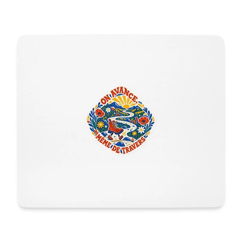 On avance, même de travers sur Tapis de souris (format paysage) · blanc