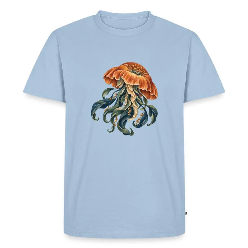 Méduse botanique sur T-shirt Premium bio Homme · bleu clair