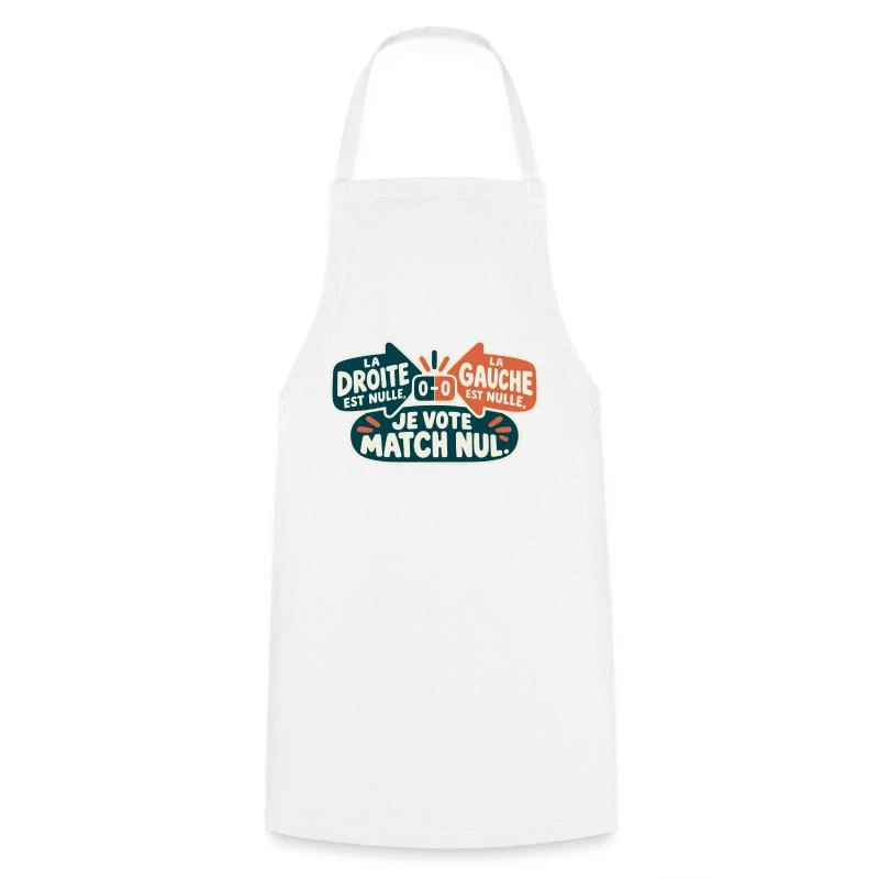 Je vote match nul sur Tablier de cuisine · blanc