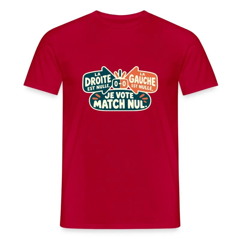 Je vote match nul sur T-shirt homme · rouge