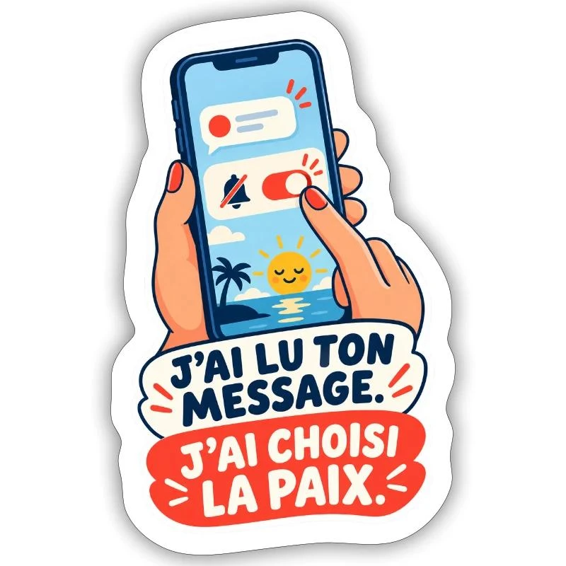 J’ai lu ton message. J’ai choisi la paix. sur Sticker taille S (10 x 10 cm) · blanc mat