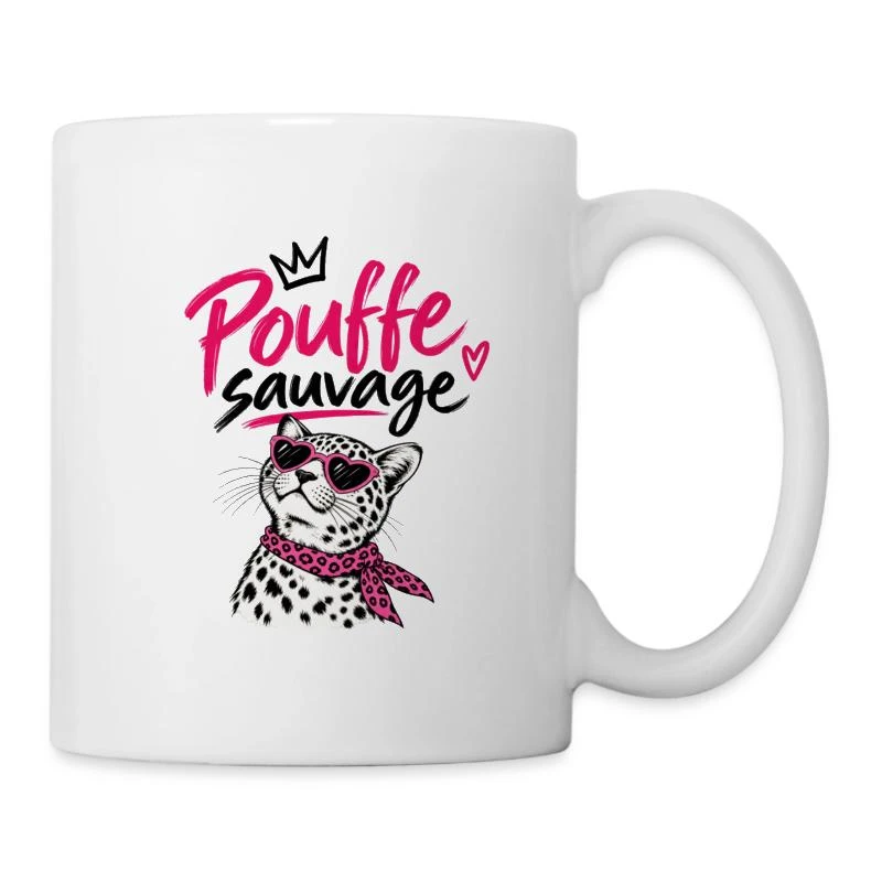 Pouffe sauvage sur Mug en céramique · blanc