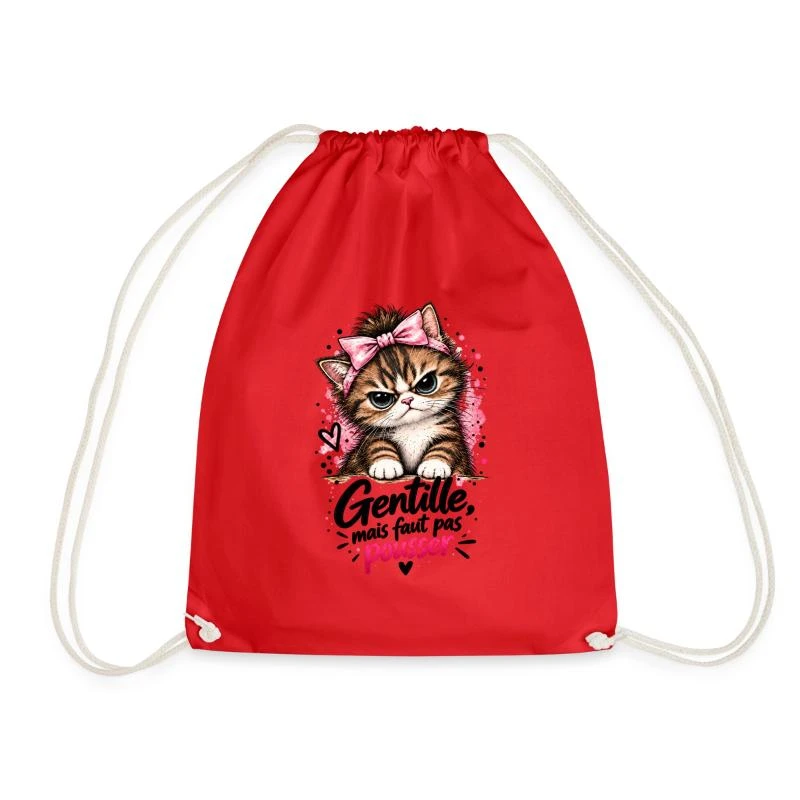 Gentille, mais faut pas pousser — Chaton sur Sac de sport léger · rouge