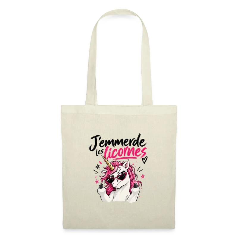 J’emmerde les licornes sur Sac en tissu · nature