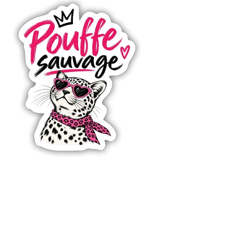 Pouffe sauvage sur Sticker — taille M · blanc mat
