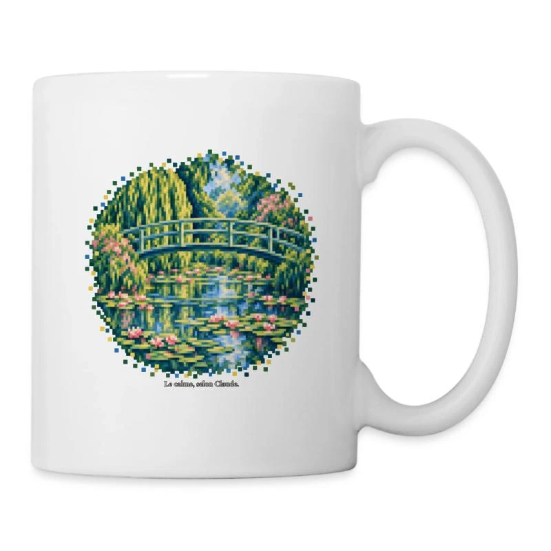 Le Bassin aux nymphéas en pixel art - Monet sur Mug en céramique · blanc