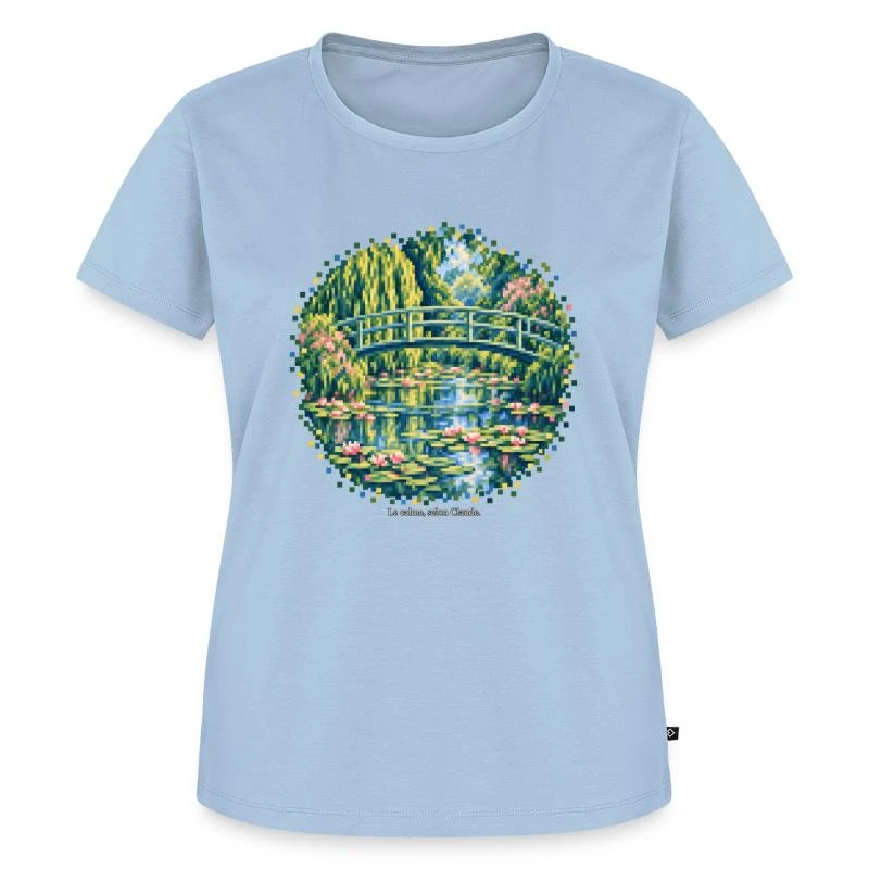 Le Bassin aux nymphéas en pixel art - Monet sur T-shirt Premium bio Femme · bleu clair
