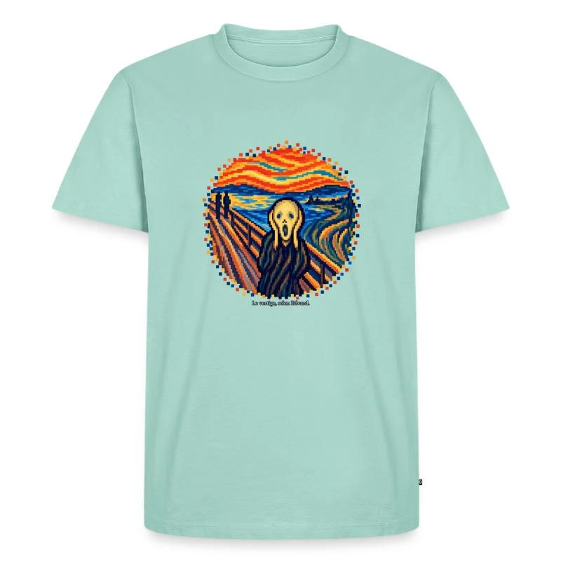Le Cri en pixel art - Edvard Munch sur T-shirt Premium bio Homme · menthe