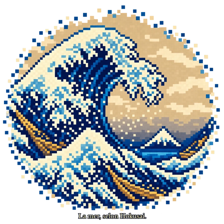 La Grande Vague en pixel art