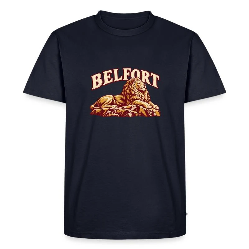 Belfort, lion de caractère — T-shirt Premium bio Homme, bleu marine