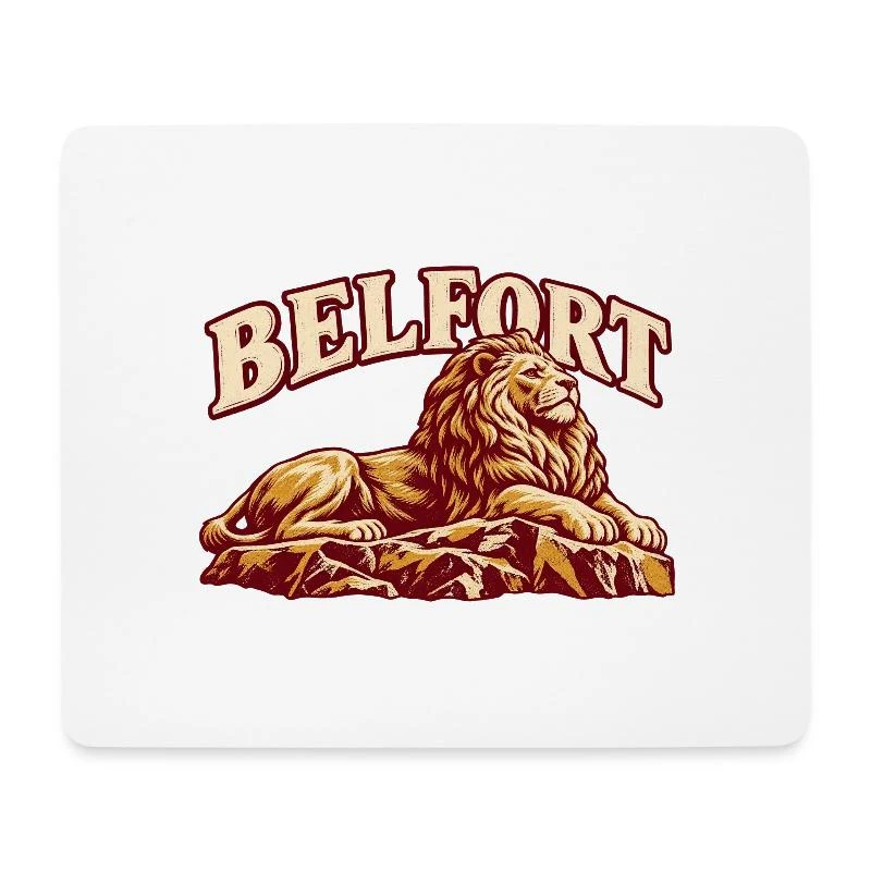 Belfort, lion de caractère — Tapis de souris (format paysage), blanc
