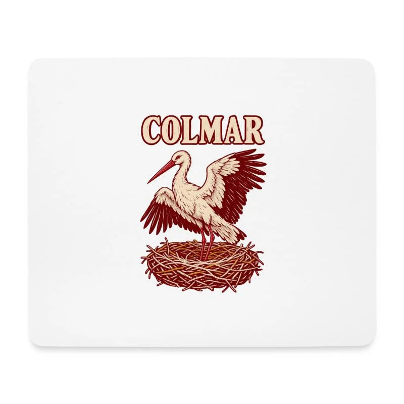 Colmar, cigogne au nid — Tapis de souris (format paysage), blanc