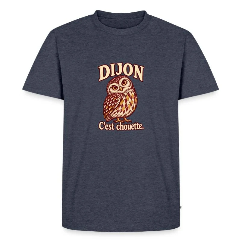 Dijon, chouette bourguignonne — T-shirt Premium bio Homme, bleu jeans