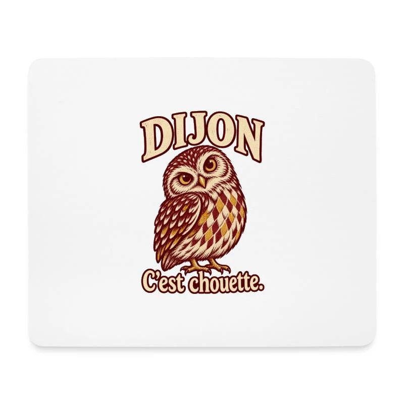 Dijon, chouette bourguignonne — Tapis de souris (format paysage), blanc