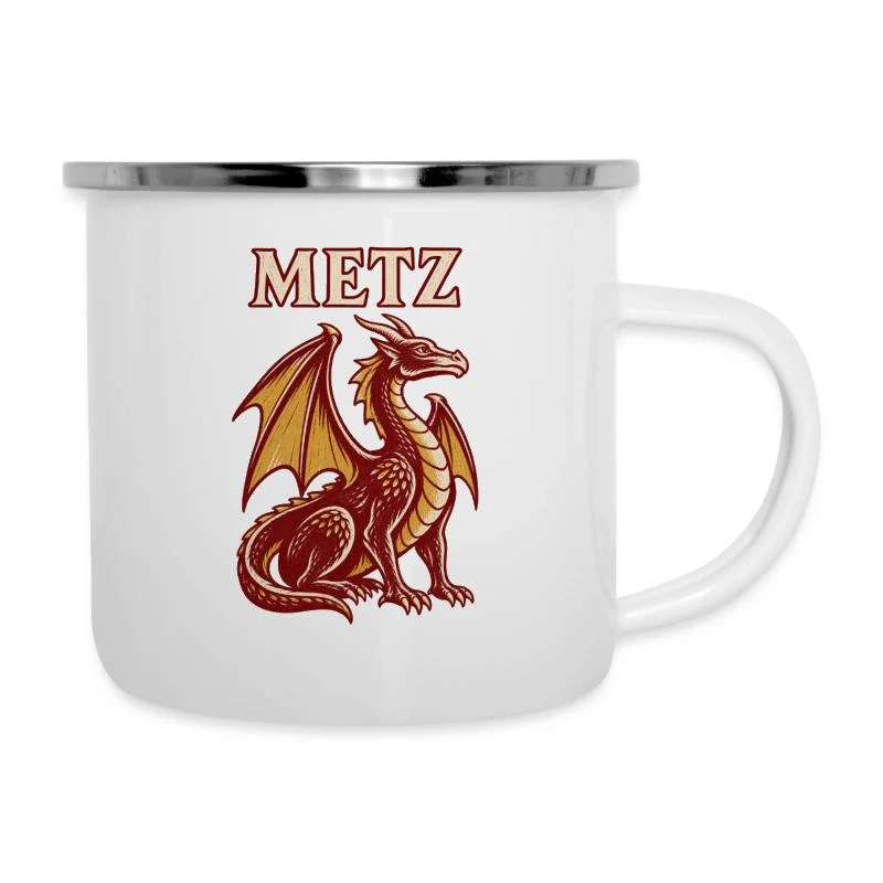 Metz, Graoully légendaire — Tasse émaillée, blanc