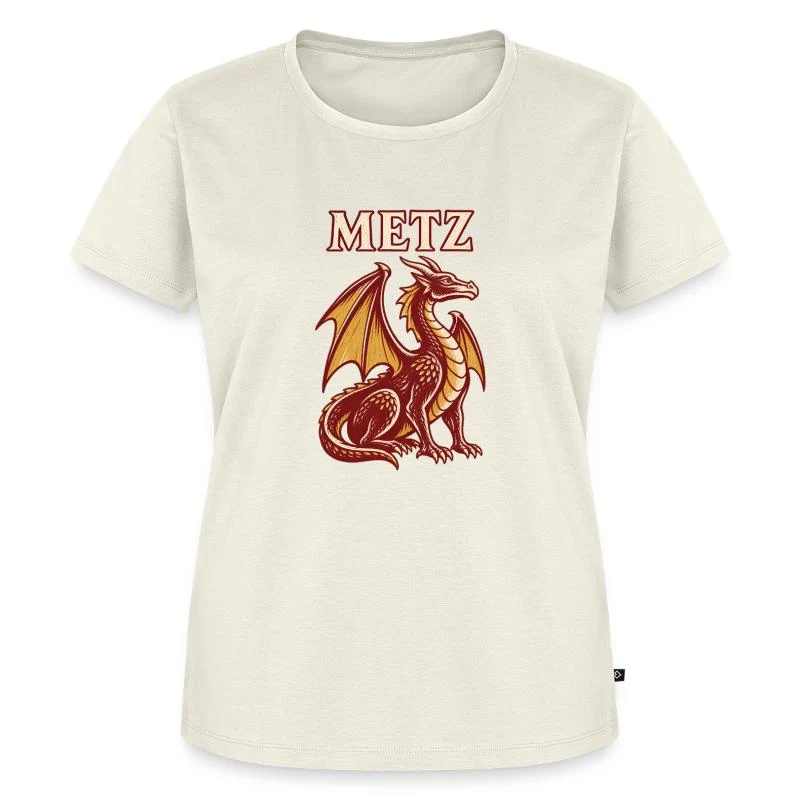 Metz, Graoully légendaire — T-shirt Premium bio Femme, blanc cassé