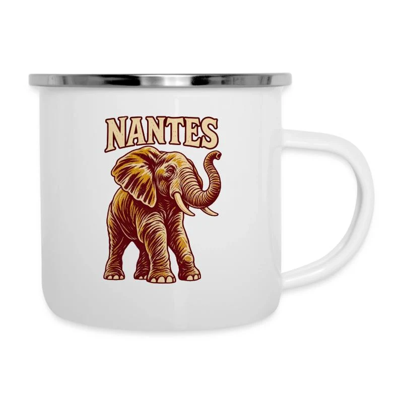 Nantes, éléphant nantais — Tasse émaillée, blanc