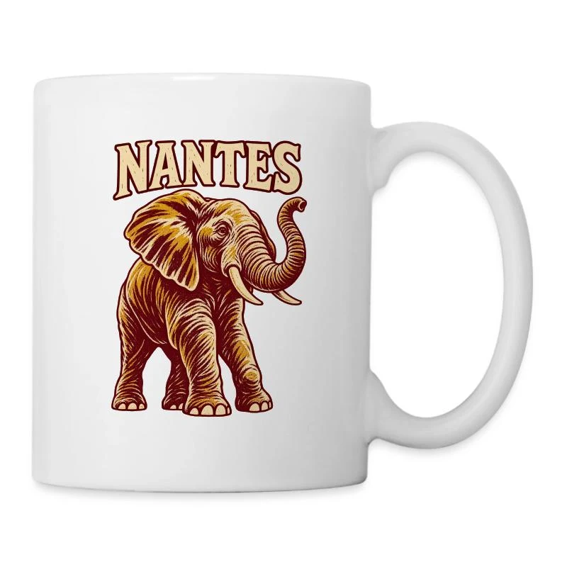 Nantes, éléphant nantais — Mug blanc, blanc