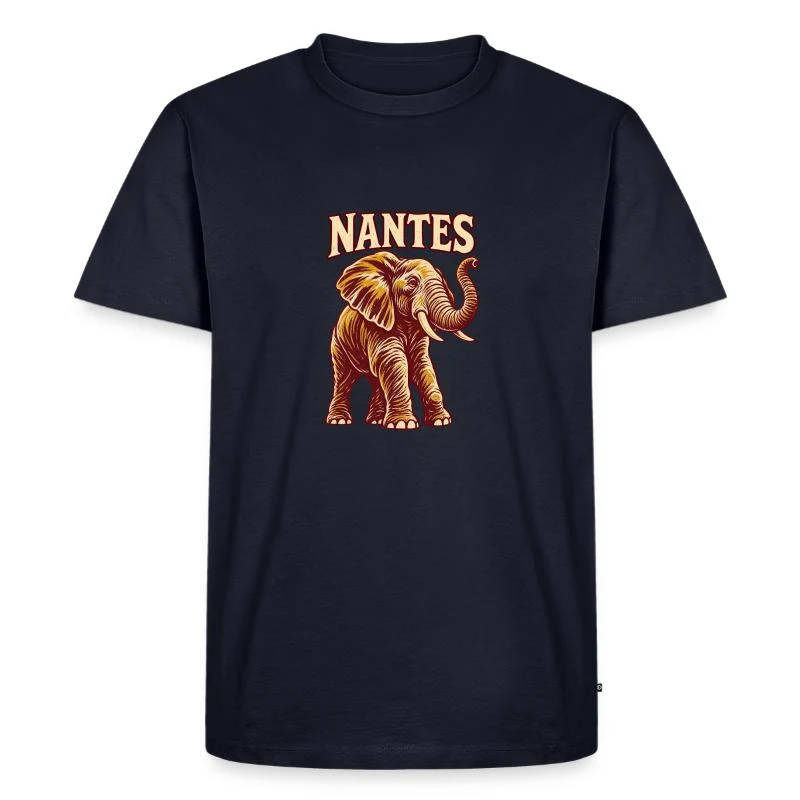 Nantes, éléphant nantais — T-shirt Premium bio Homme, bleu marine