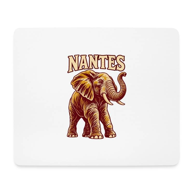 Nantes, éléphant nantais — Tapis de souris (format paysage), blanc