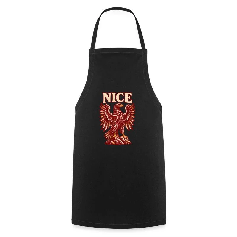Nice, aigle rouge niçois — Tablier de cuisine, noir