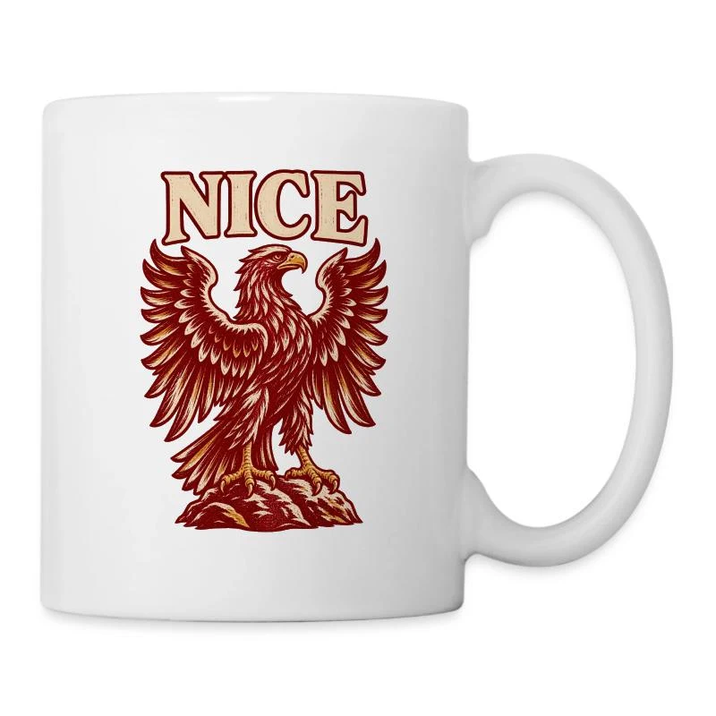 Nice, aigle rouge niçois — Mug blanc, blanc