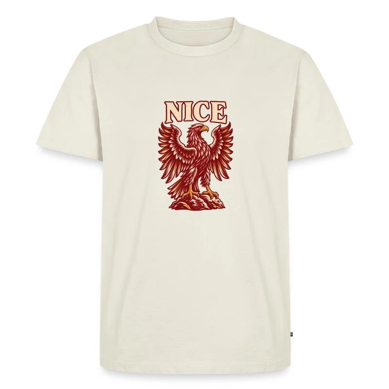 Nice, aigle rouge niçois — T-shirt Premium bio Homme, blanc cassé