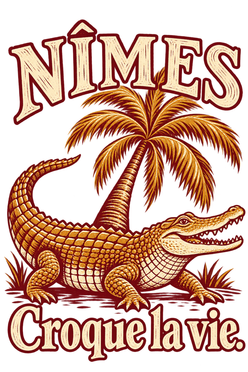 Nîmes, crocodile et palmier