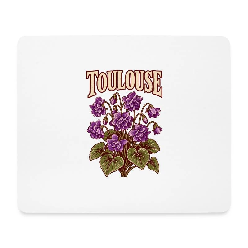 Toulouse, violettes de la Ville rose — Tapis de souris (format paysage), blanc