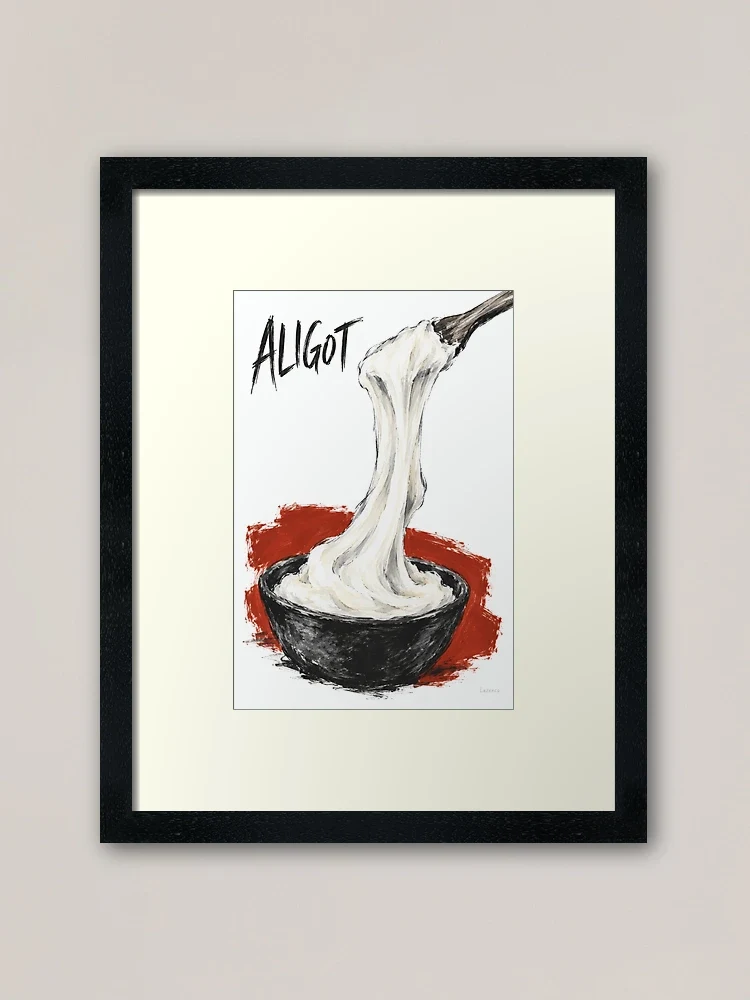 Aligot — le fil de la gourmandise — Impression encadrée · Noir