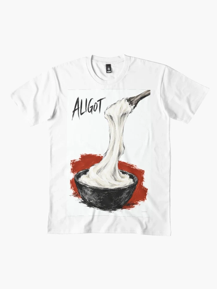Aligot — le fil de la gourmandise — T-shirt premium · Blanc