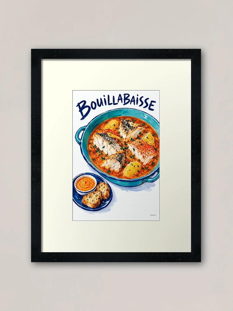 Bouillabaisse — Impression encadrée · Noir