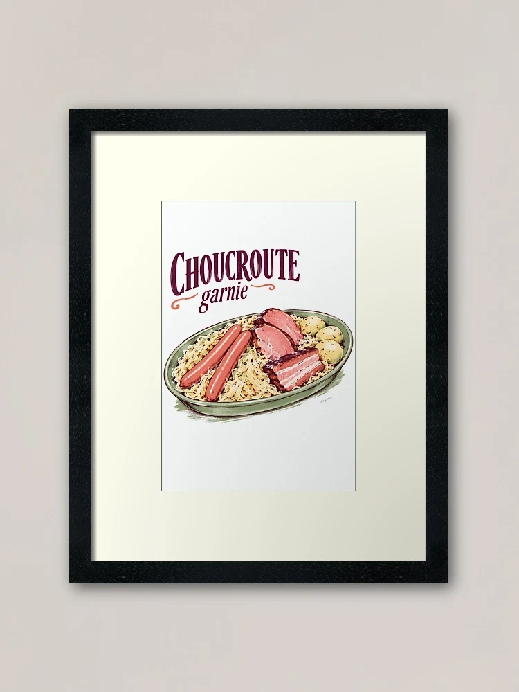 Choucroute garnie — Impression encadrée · Noir
