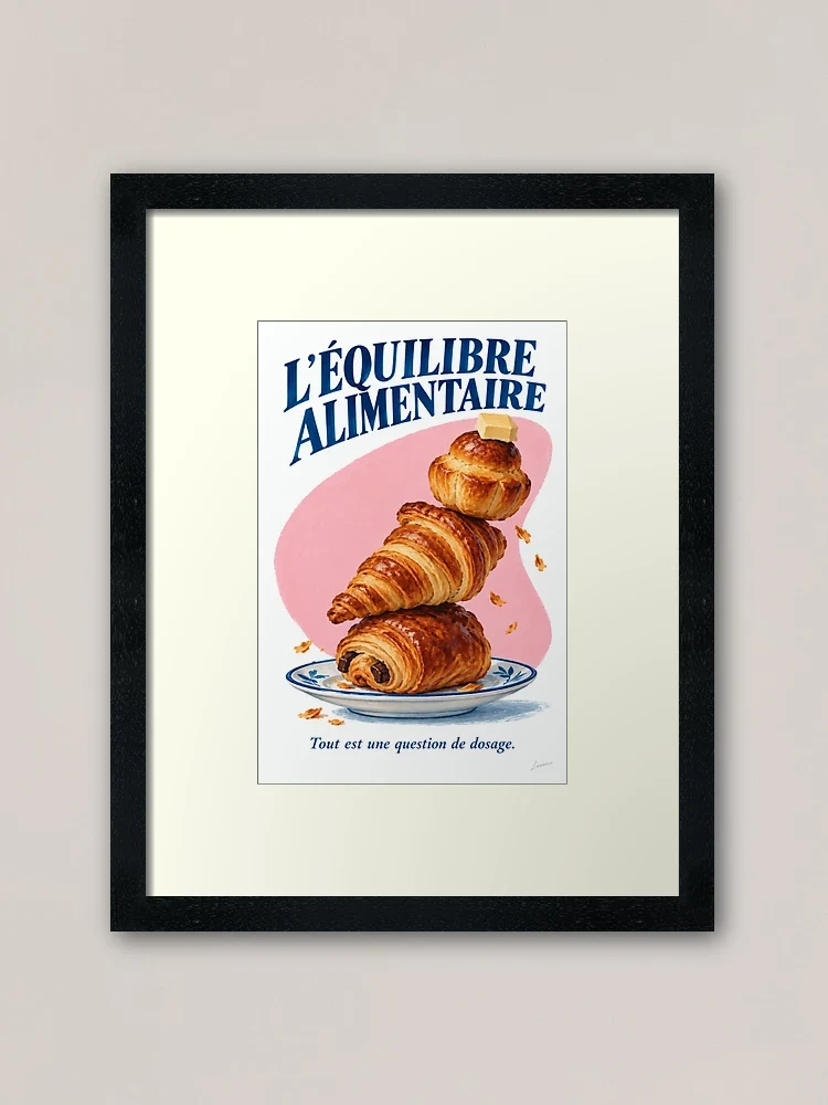 L’équilibre alimentaire — Impression encadrée · Noir