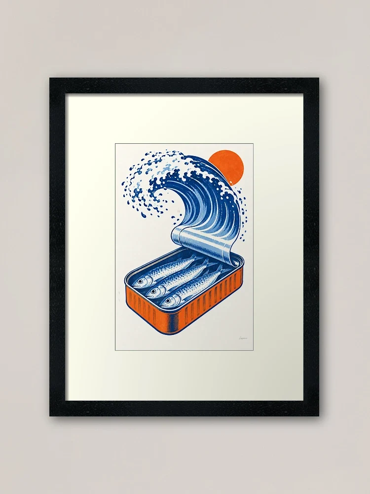 Marée en boîte — Impression encadrée · Noir