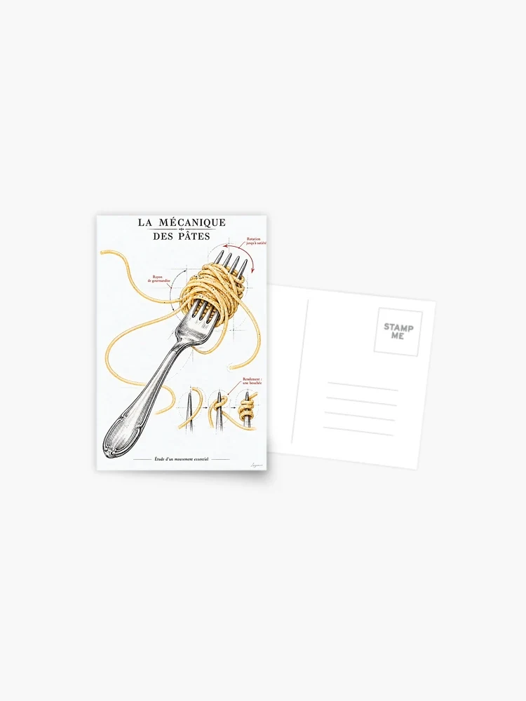 La mécanique des pâtes — Carte postale