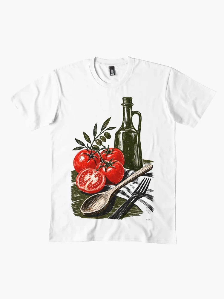Nature morte, cuisine vivante — T-shirt premium · Blanc