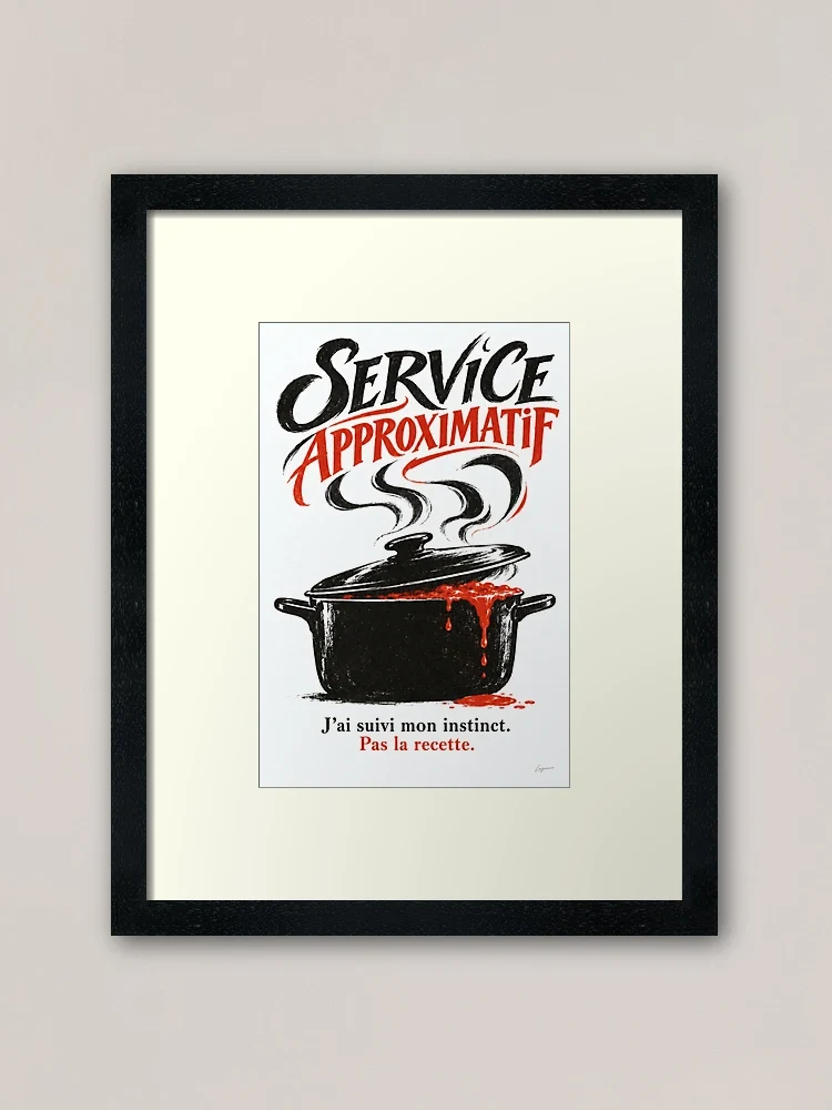Service approximatif — Impression encadrée · Noir