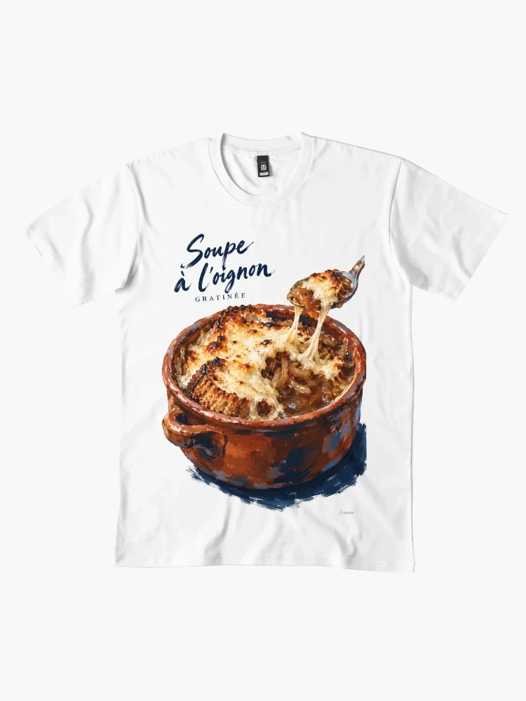 Soupe à l’oignon gratinée — T-shirt premium · Blanc