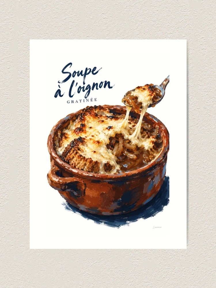 Soupe à l’oignon gratinée — Impression artistique