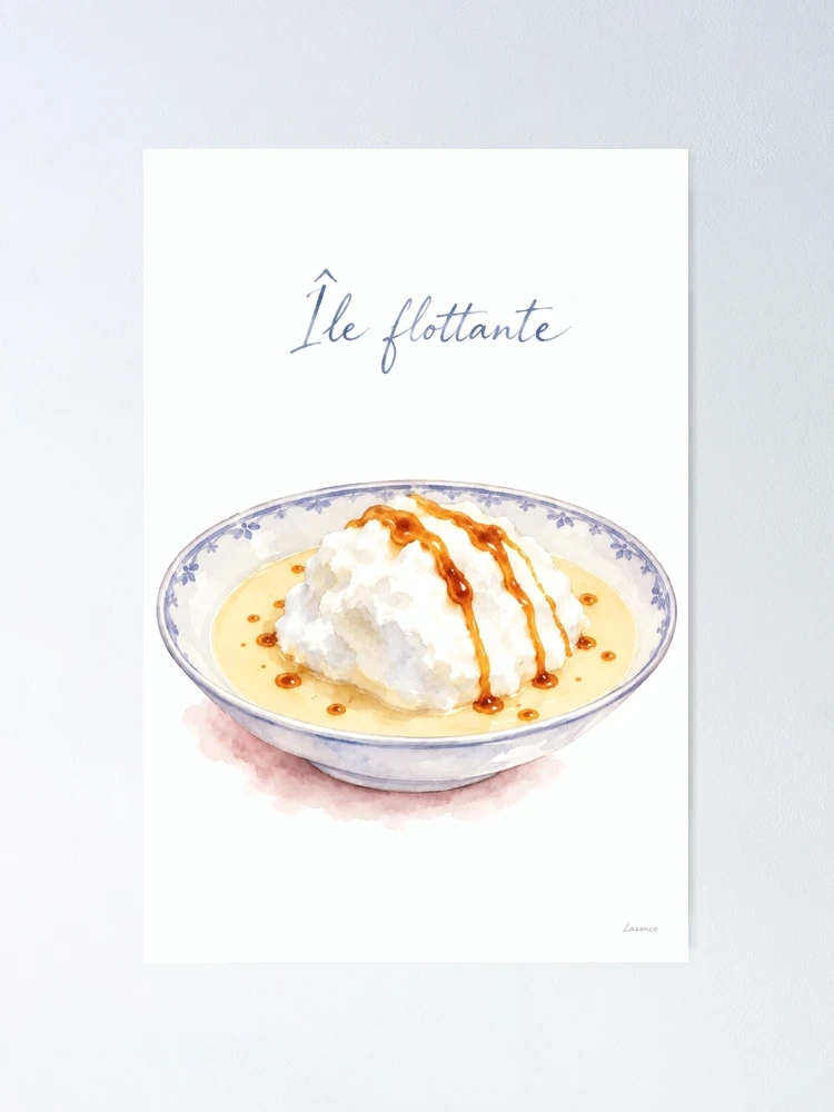 Île flottante nappée de caramel — Poster